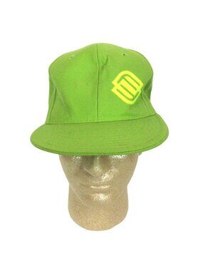 FF Logo Pit Bull Hat Neon Green Fitted Stretch Flat Bill Cap Size 7-1/8